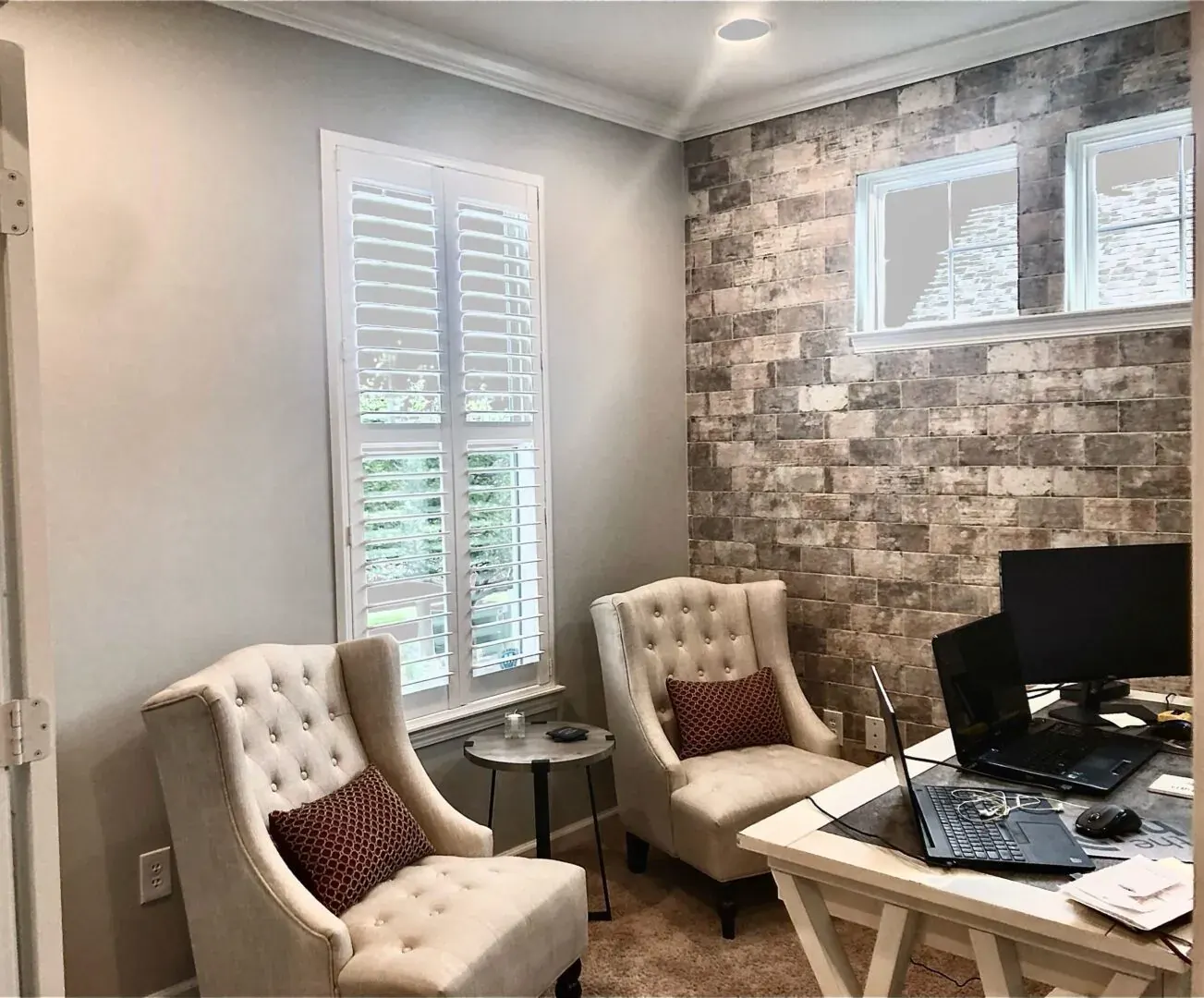 Plantation shutters fitted to a Lebanon window